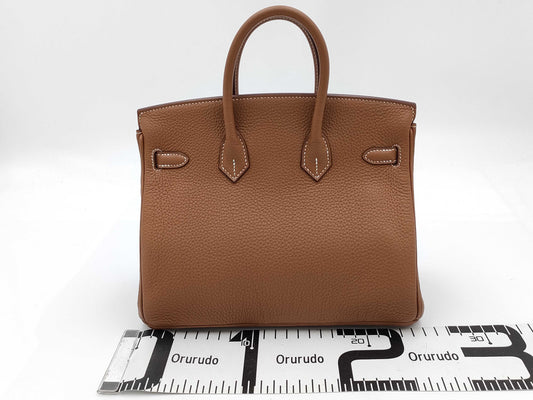 HERMES Birkin 25 Togo Gold GD Hardware U Stamp Handbag