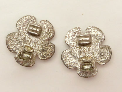 CHANEL Matelasse Camellia 98 A Earrings