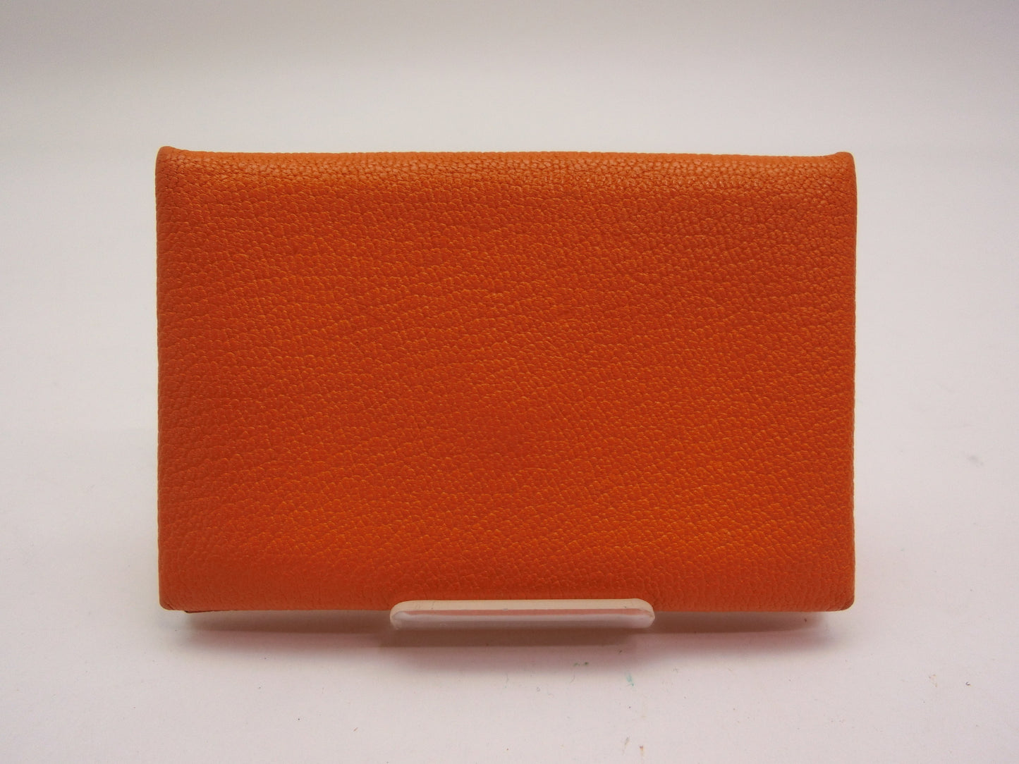 HERMES Calvi Orange C Stamp Card Case/Pass Case/Business Card Holder