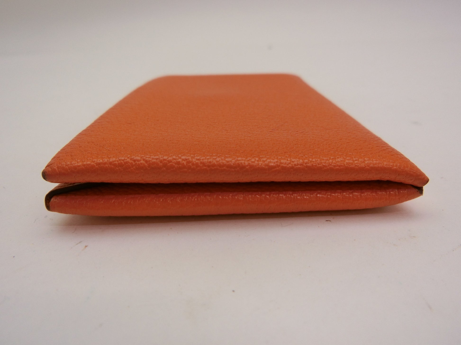 HERMES Calvi Orange C Stamp Card Case/Pass Case/Business Card Holder