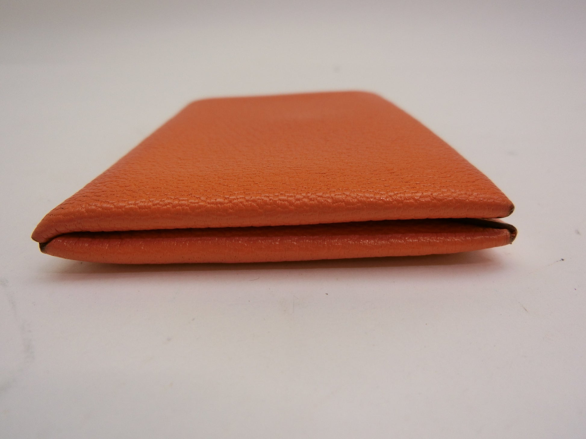HERMES Calvi Orange C Stamp Card Case/Pass Case/Business Card Holder