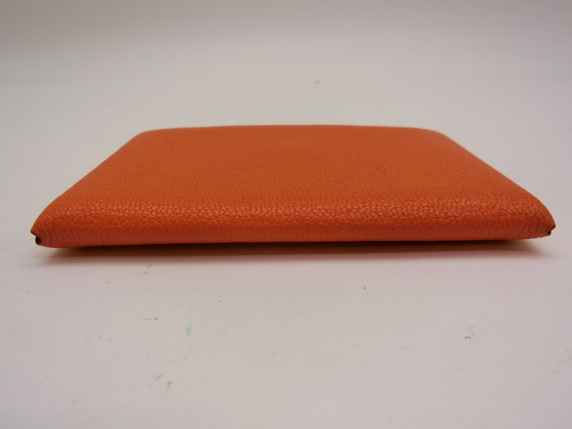 HERMES Calvi Orange C Stamp Card Case/Pass Case/Business Card Holder