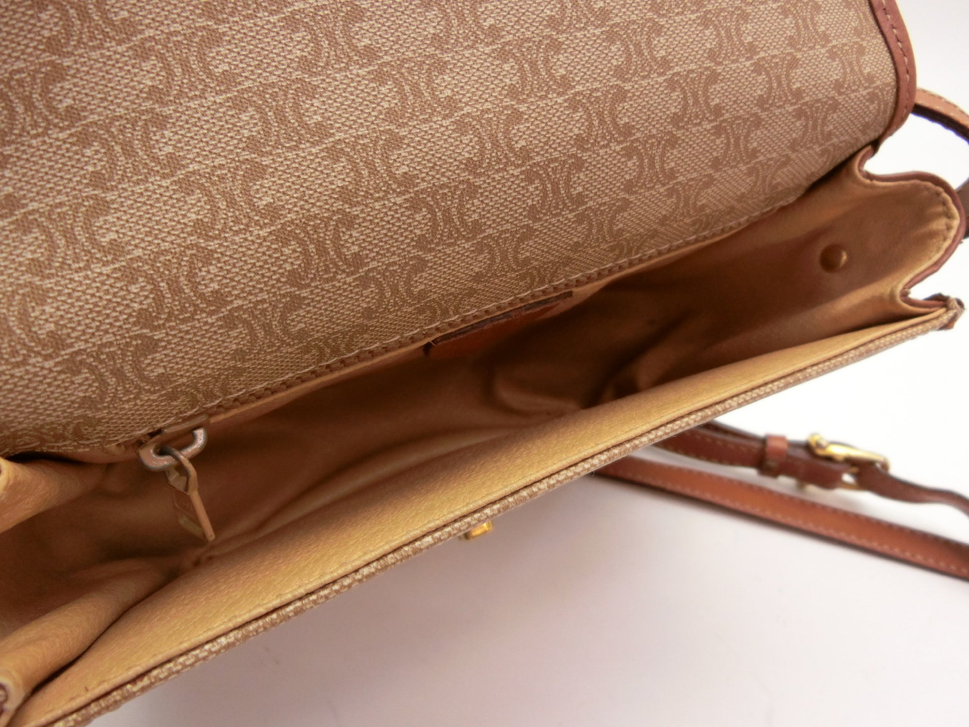 CELINE Macadam Turnlock Shoulder Bag