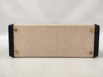 HERMES Kelly 32 Toile H Handbag