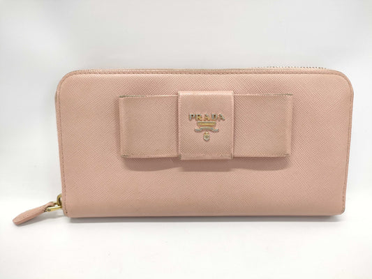 PRADA Prada Ribbon Long Wallet Saffiano Wallet