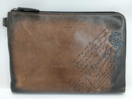 Berluti Calligraphy Clutch Bag