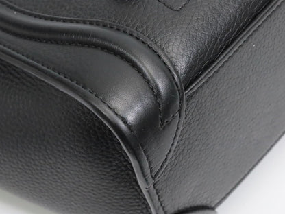 CELINE Luggage Nano Shopper Black Shoulder Bag