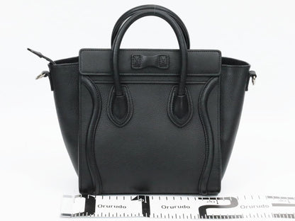 CELINE Luggage Nano Shopper Black Shoulder Bag
