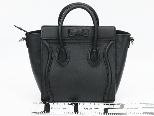 CELINE Luggage Nano Shopper Black Shoulder Bag