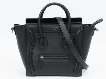 CELINE Luggage Nano Shopper Black Shoulder Bag
