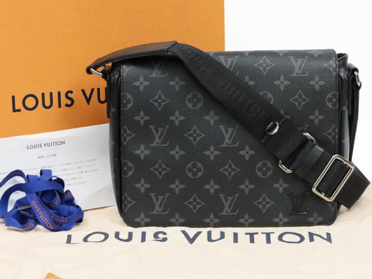 LOUIS VUITTON M46255 Eclipse District PM NV3 RFID Shoulder Bag