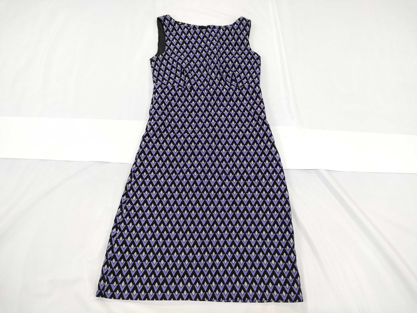 PRADA Prada Jacquard Wool Long Dress, Geometric Pattern, Size 38