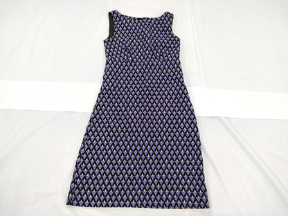 PRADA Prada Jacquard Wool Long Dress, Geometric Pattern, Size 38