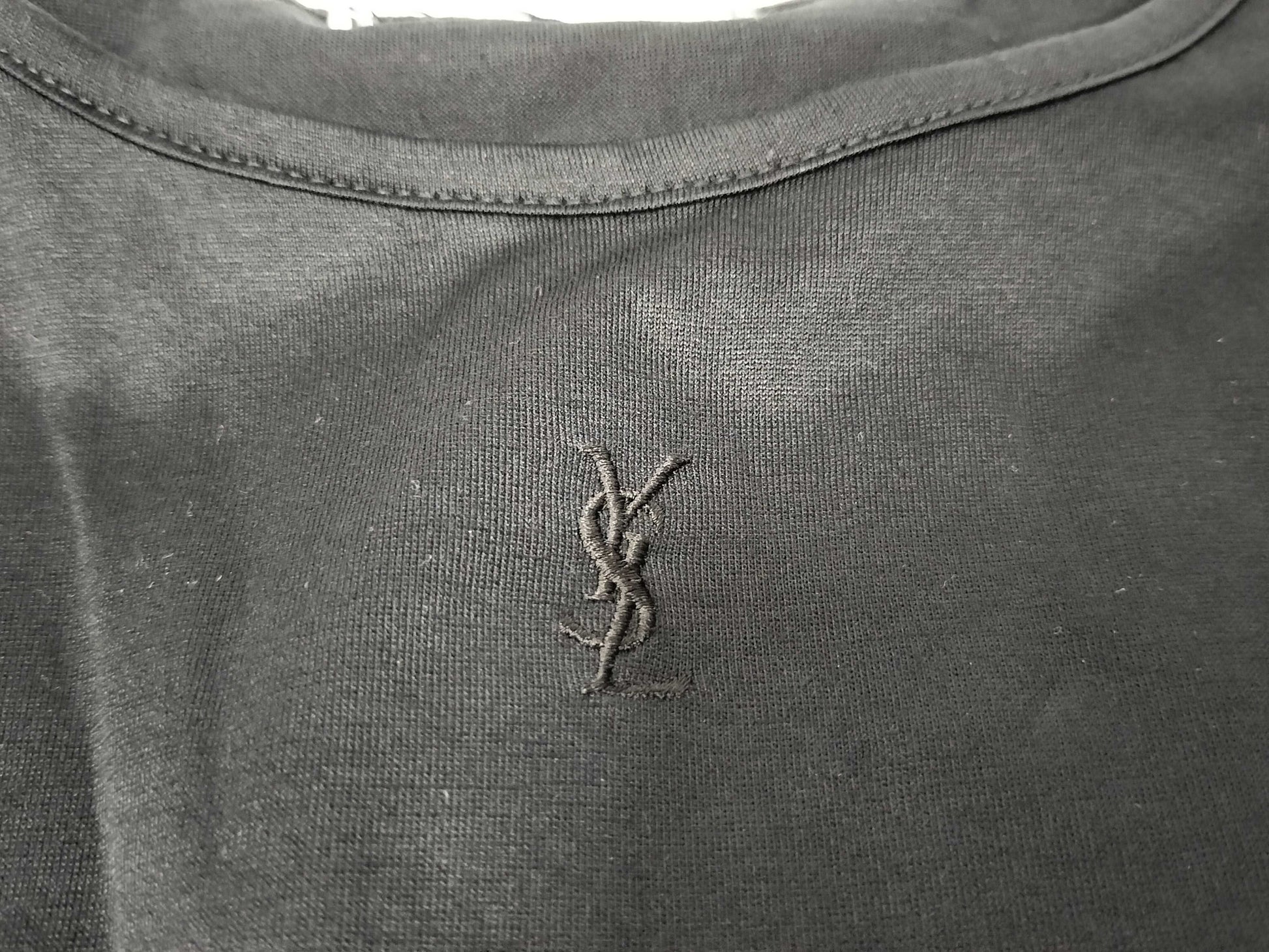 Yves Saint Laurent T-shirt with YSL logo embroidery, black top
