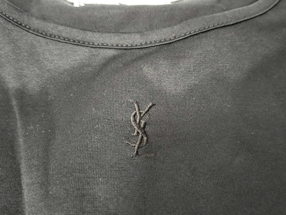 Yves Saint Laurent T-shirt with YSL logo embroidery, black top