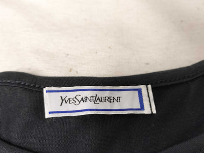 Yves Saint Laurent T-shirt with YSL logo embroidery, black top