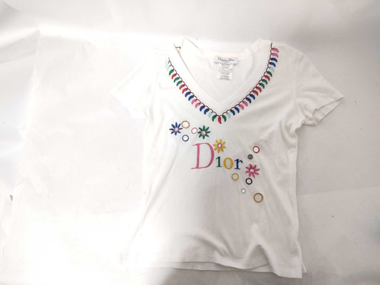Christian Dior Galliano-era T-shirt with embroidered mirror detailing
