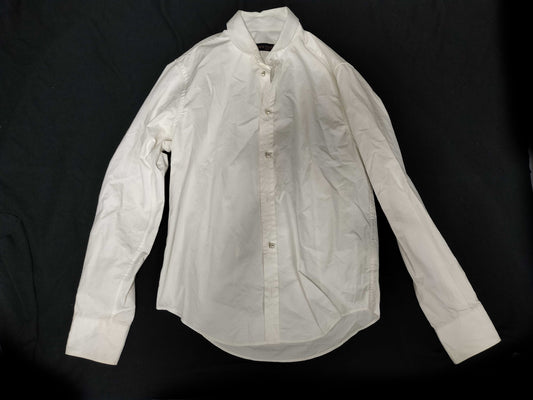 LOUIS VUITTON LOUIS VUITTON current tag pearl button blue tag blouse back logo embroidery shirt