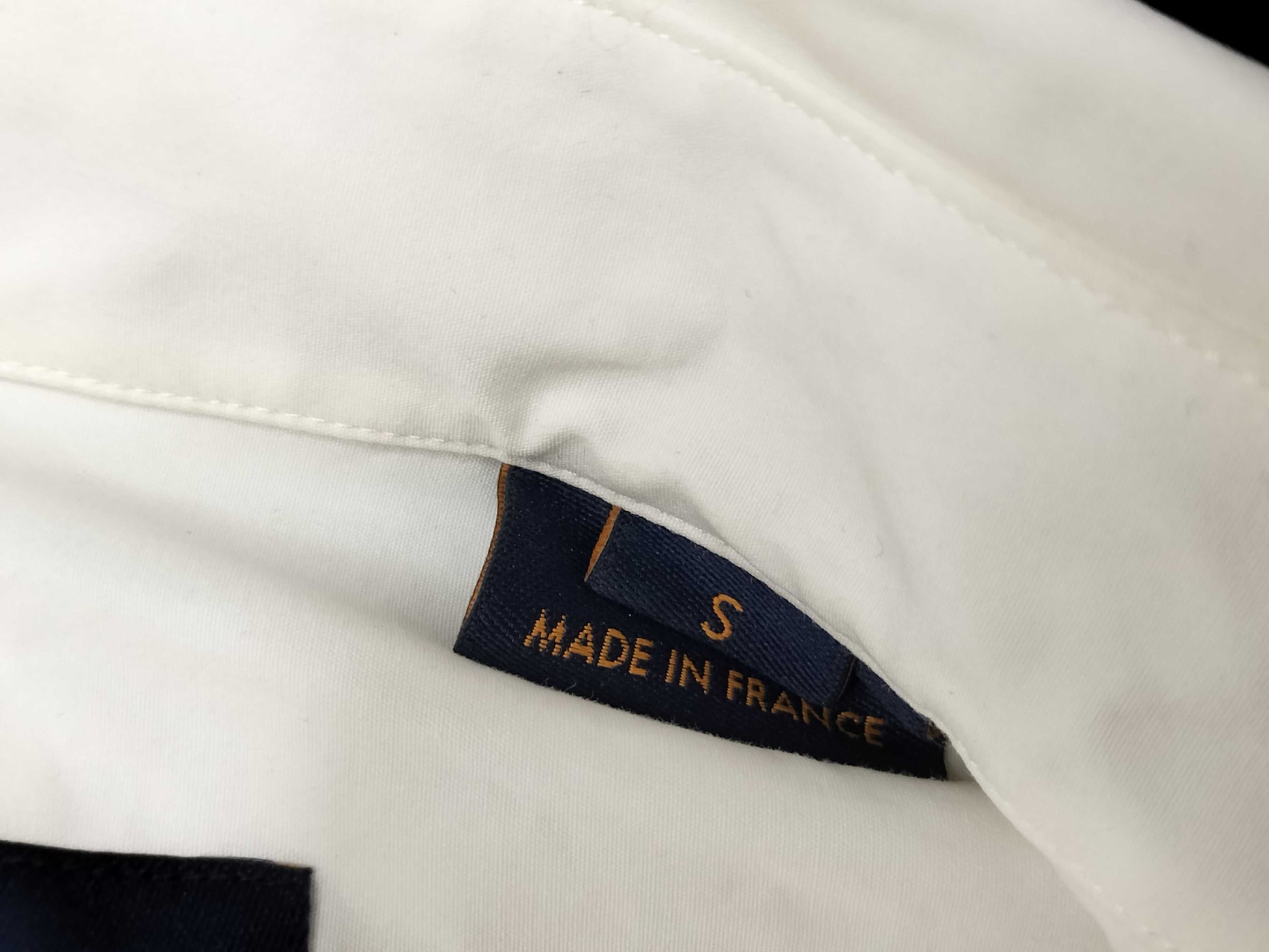 LOUIS VUITTON LOUIS VUITTON current tag pearl button blue tag blouse back logo embroidery shirt