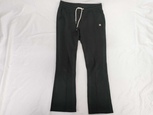CELINE Triomphe Embroidered Jersey Pants, Current Black