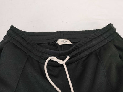 CELINE Triomphe Embroidered Jersey Pants, Current Black