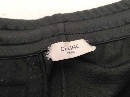 CELINE Triomphe Embroidered Jersey Pants, Current Black