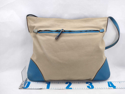 PRADA Prada Leather Canvas Tote Bag