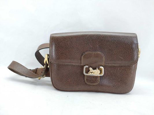 CELINE Leather Carriage Shoulder Bag