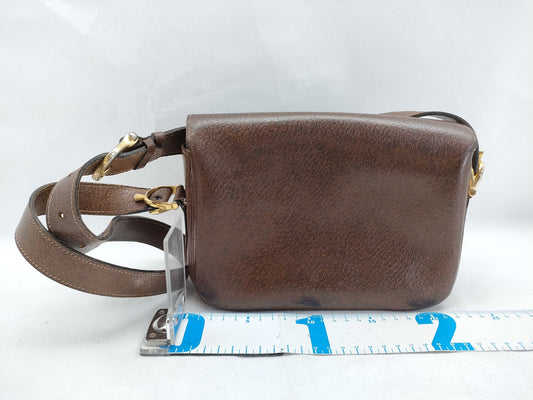 CELINE Leather Carriage Shoulder Bag