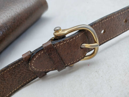 CELINE Leather Carriage Shoulder Bag