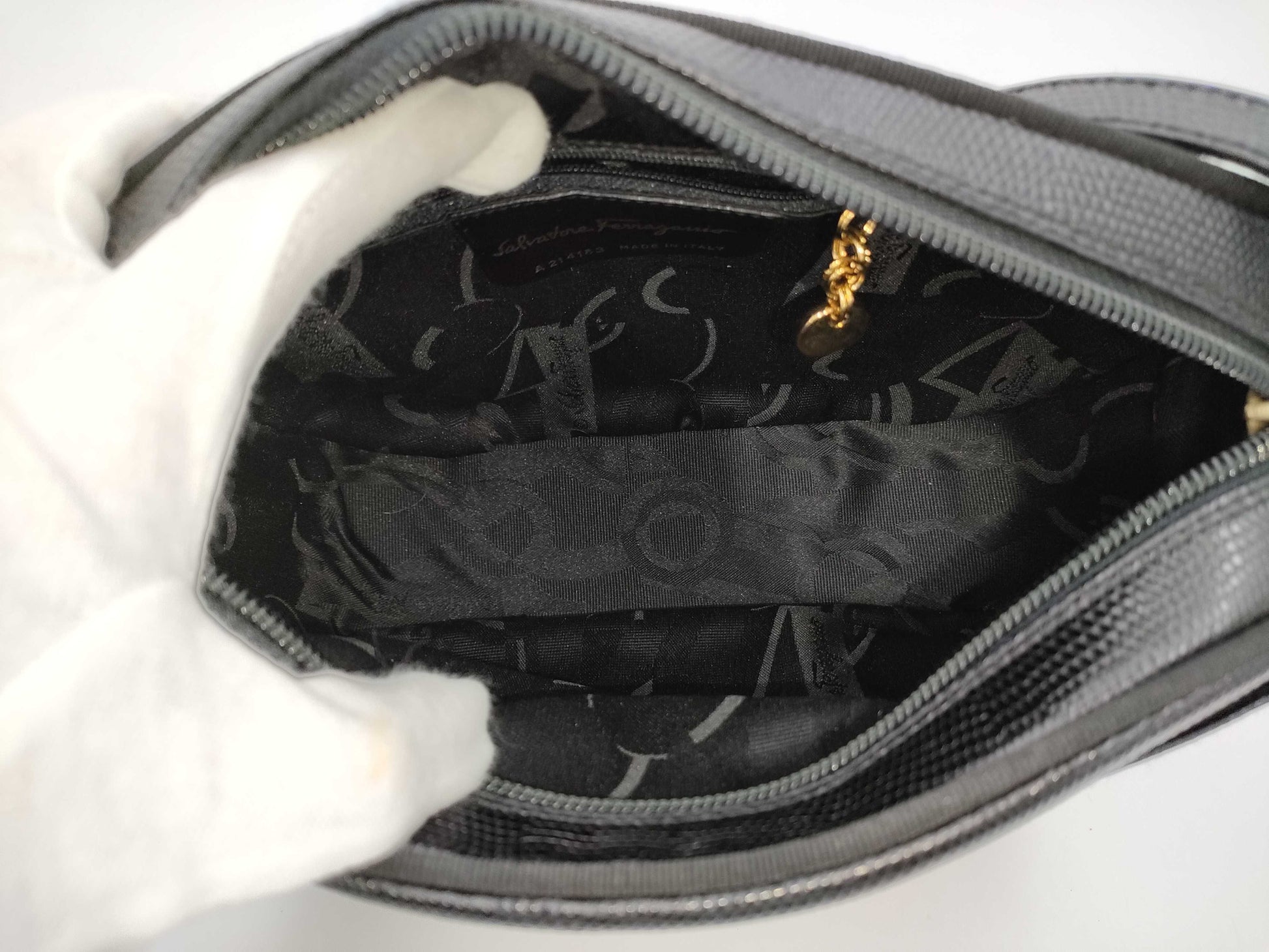 Salvatore Ferragamo Vara Embossed Shoulder Bag