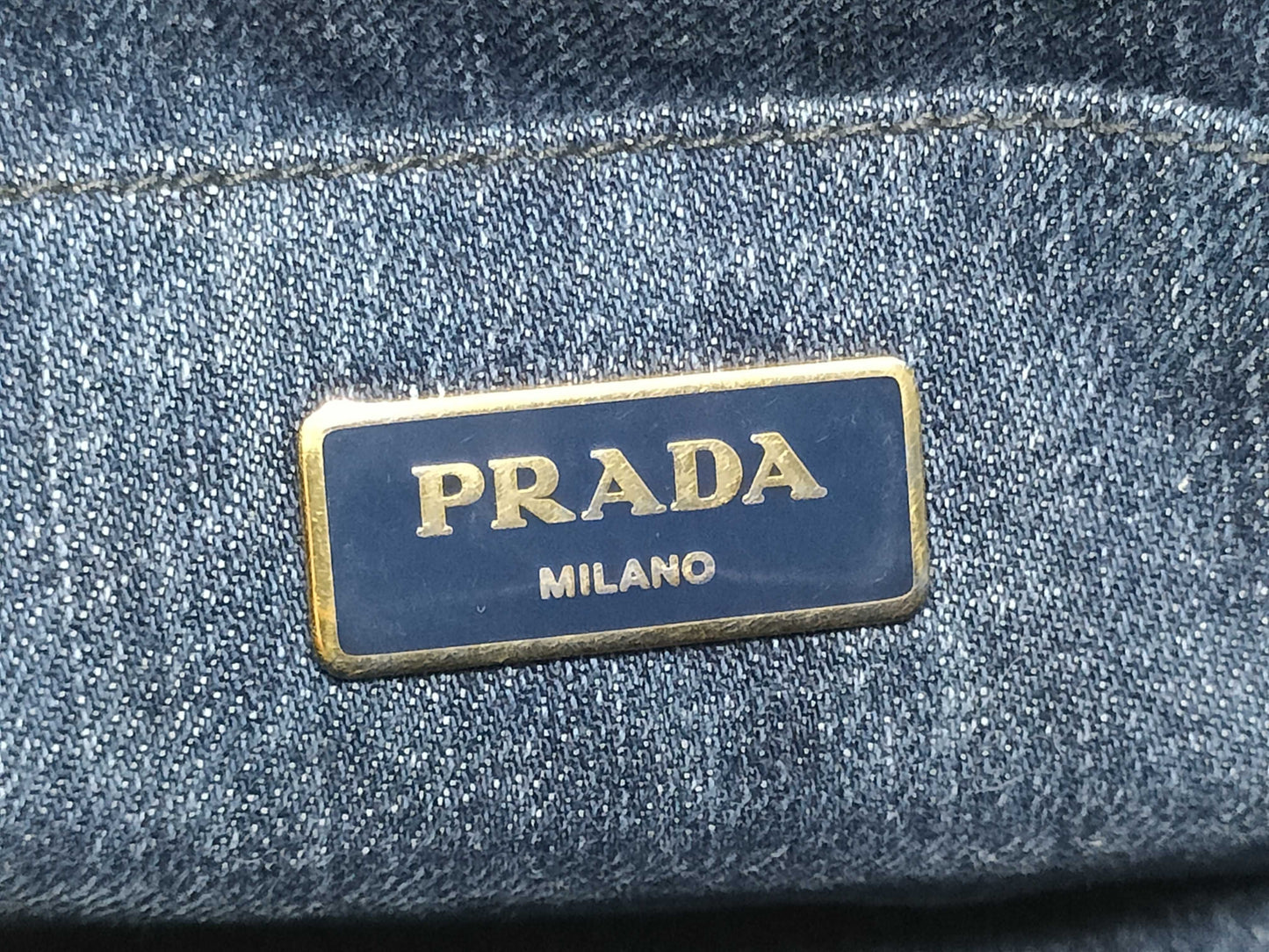 PRADA Prada Canapa Blue Handbag