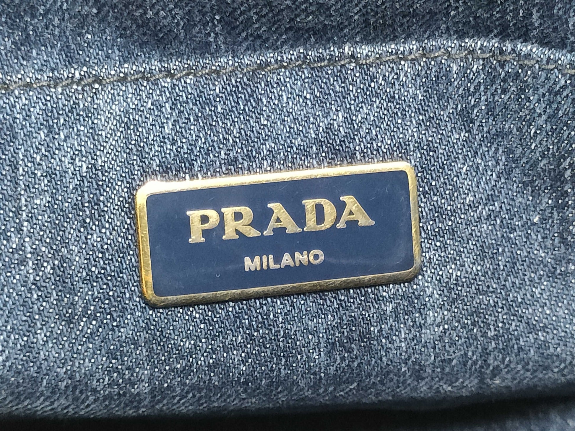 PRADA Prada Canapa Blue Handbag