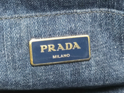 PRADA Prada Canapa Blue Handbag