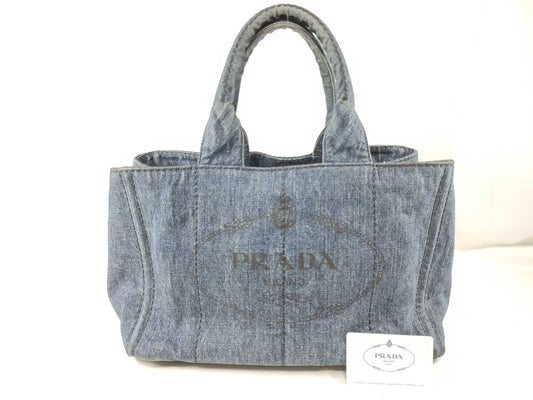 PRADA Prada Canapa Blue Handbag