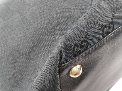 GUCCI Gucci Tote Bag GG Canvas Black G Metal Logo Tote Bag