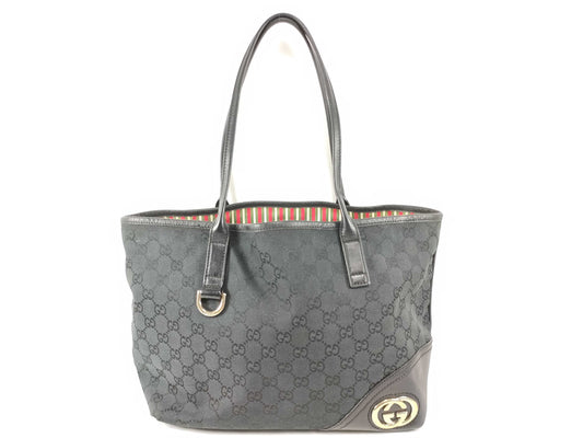 GUCCI Gucci Tote Bag GG Canvas Black G Metal Logo Tote Bag