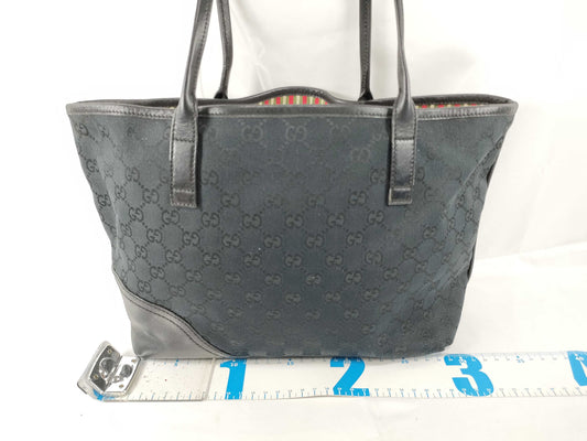 GUCCI Gucci Tote Bag GG Canvas Black G Metal Logo Tote Bag