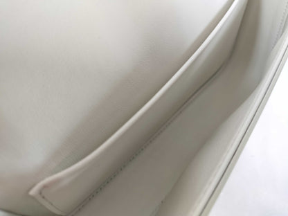 CELINE Triomphe Cuir Chain Shoulder Bag White
