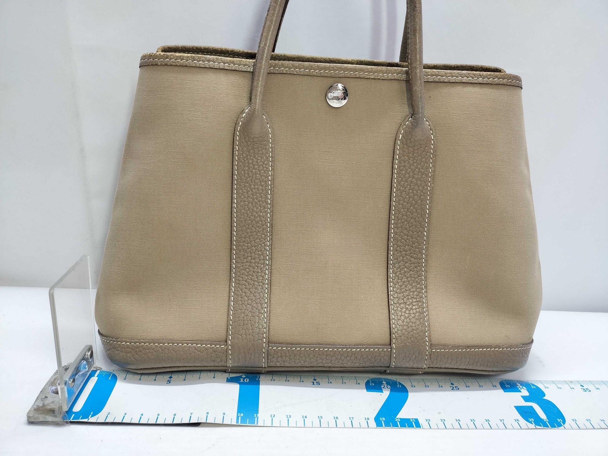 HERMES Garden Party Hermes Garden Party □Q engraved/Beige tote bag