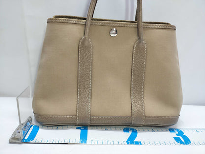 HERMES Garden Party Hermes Garden Party □Q engraved/Beige tote bag