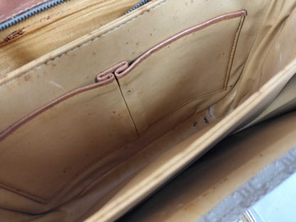 CELINE Macadam Carriage Hardware Shoulder Bag Beige