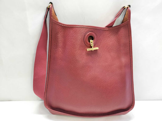HERMES Vespa PM Leather Red Shoulder Bag