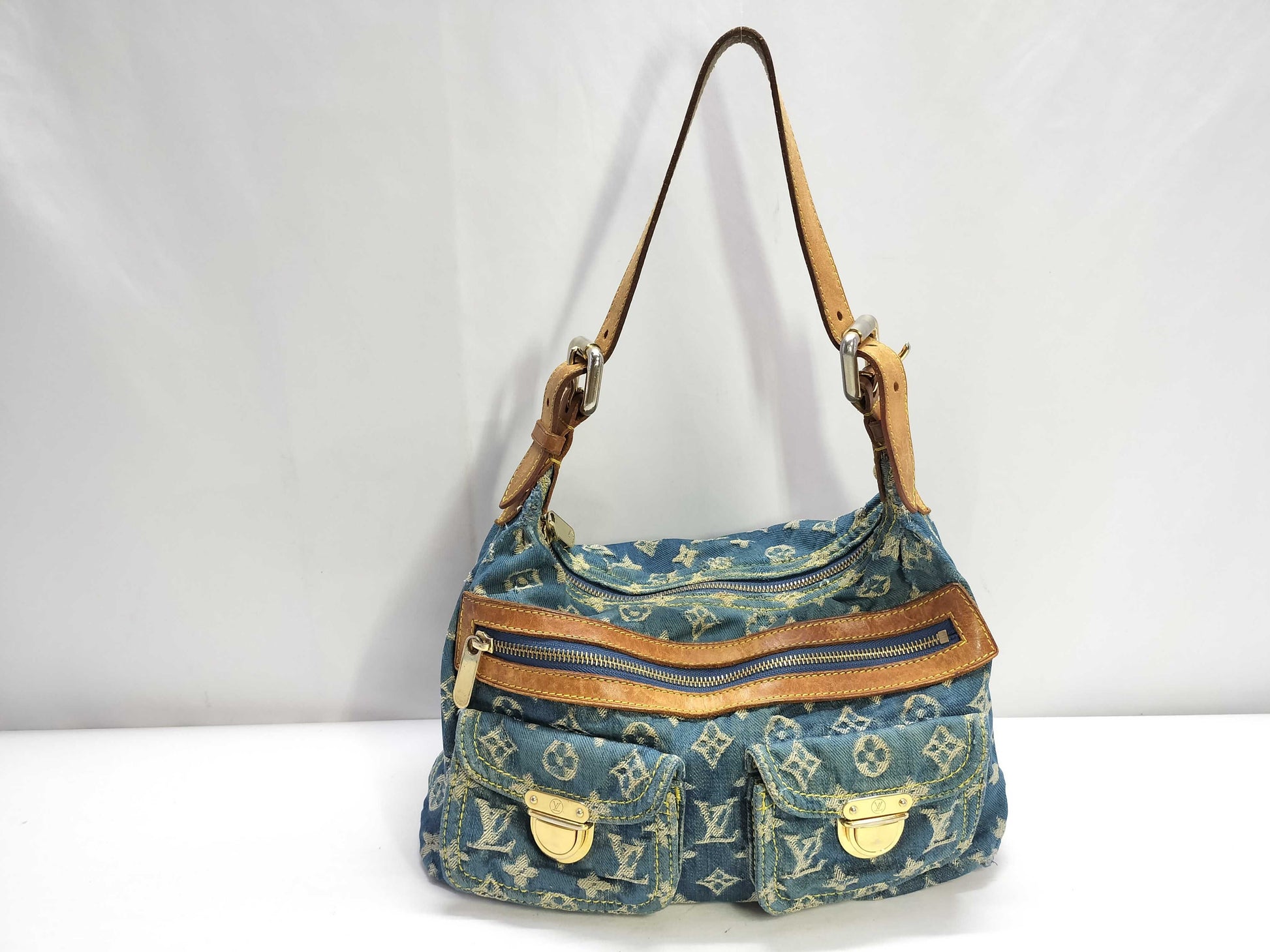 LOUIS VUITTON Monogram Denim LV Monogram Denim Baggy PM Shoulder Bag M95049 Shoulder Bag