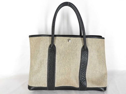 HERMES Garden Party PM Gray Handbag with P Hardware