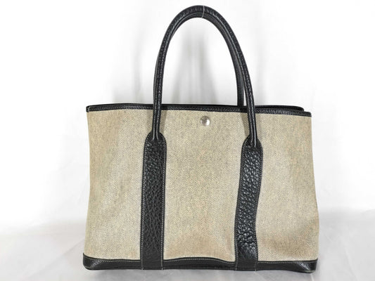 HERMES Garden Party PM Gray Handbag with P Hardware
