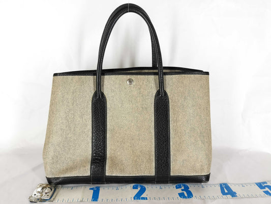 HERMES Garden Party PM Gray Handbag with P Hardware