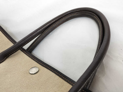 HERMES Garden Party PM Handbag in Ivory with H Stamp and P Hardware