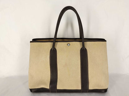 HERMES Garden Party PM Handbag in Ivory with H Stamp and P Hardware