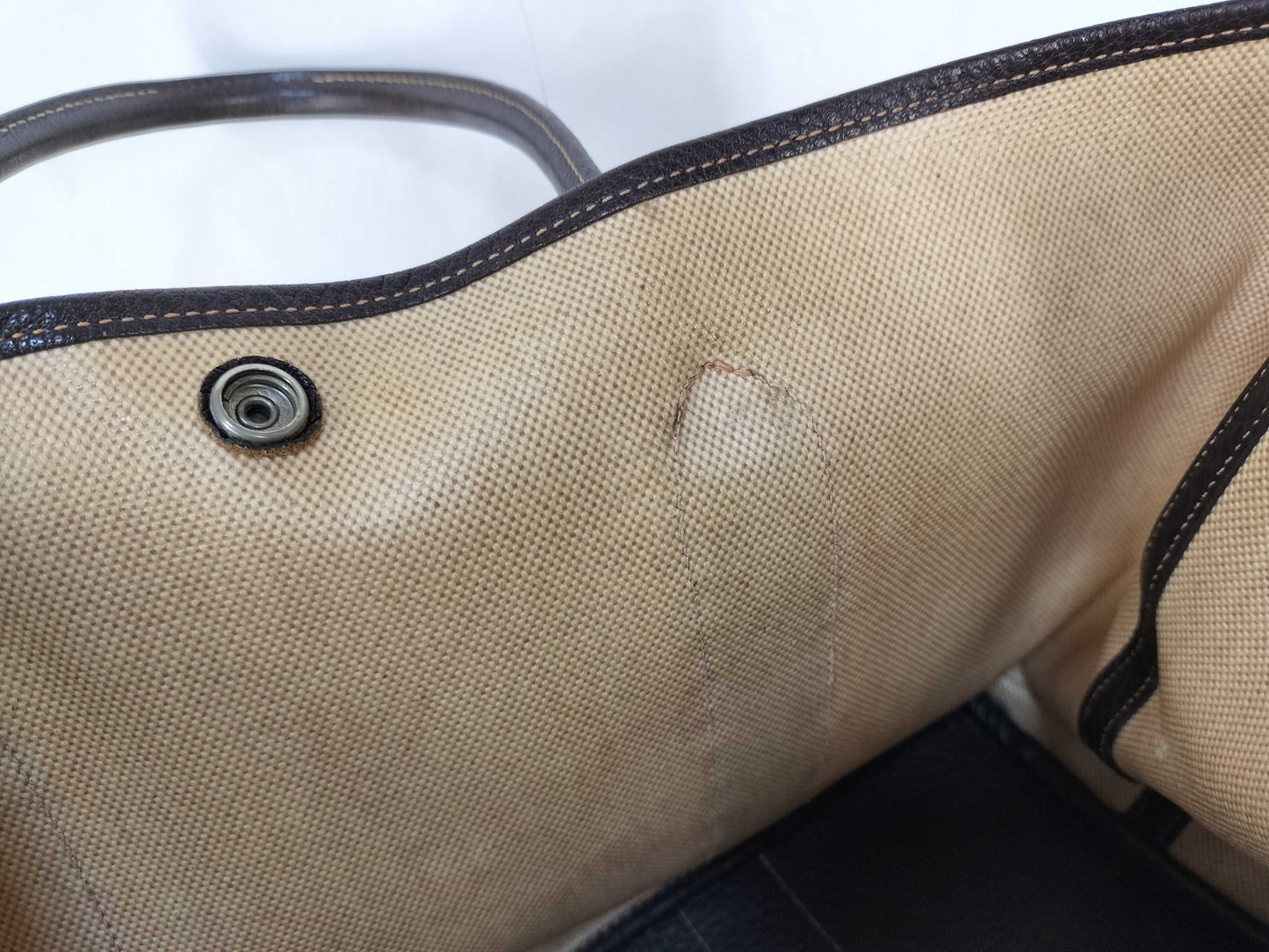 HERMES Garden Party PM Handbag in Ivory with H Stamp and P Hardware